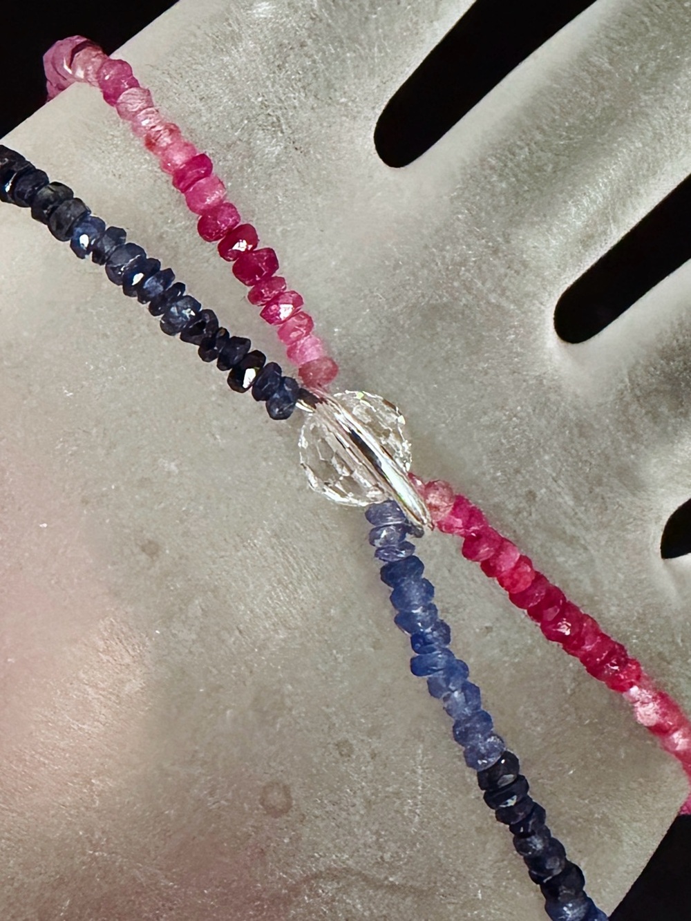 Rubies Sapphires and Carnelian gems for your wrist.